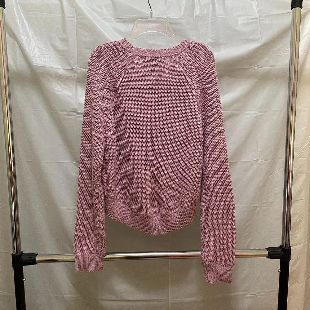 Forever 21 Cropped High-Low Knit Sweater (Pink) NEW & UNWORN - Picture 2 of 4